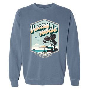 Summer Vacay Vibes Beach Palms Sunny Familiy Vacation Gift Garment-Dyed Sweatshirt