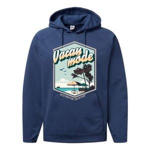 Summer Vacay Vibes Beach Palms Sunny Familiy Vacation Gift Performance Fleece Hoodie