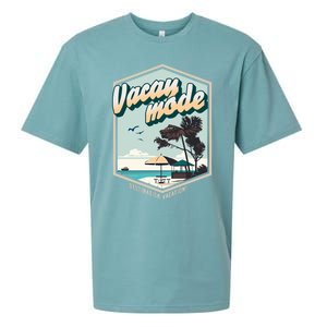 Summer Vacay Vibes Beach Palms Sunny Familiy Vacation Gift Sueded Cloud Jersey T-Shirt