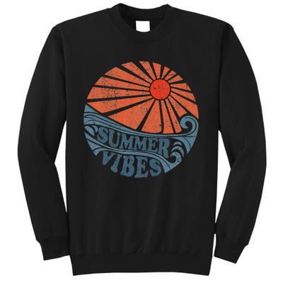 Summer Vibes Vintage Retro 70S Beach Vacation Tall Sweatshirt