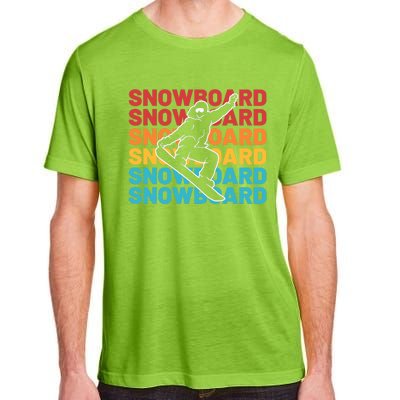 Snowboard Vintage Winter Sports Alpine Skiing Snowboarder Adult ChromaSoft Performance T-Shirt