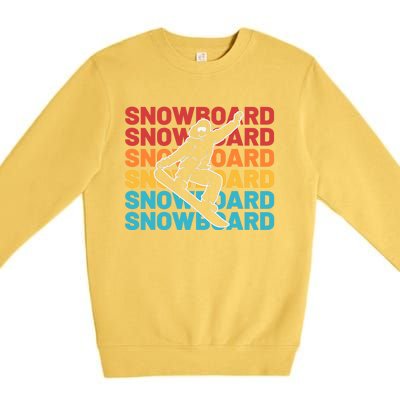 Snowboard Vintage Winter Sports Alpine Skiing Snowboarder Premium Crewneck Sweatshirt