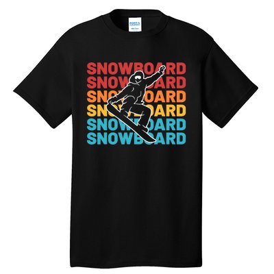 Snowboard Vintage Winter Sports Alpine Skiing Snowboarder Tall T-Shirt