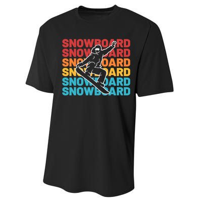 Snowboard Vintage Winter Sports Alpine Skiing Snowboarder Performance Sprint T-Shirt