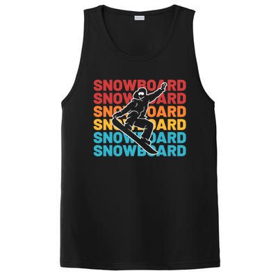 Snowboard Vintage Winter Sports Alpine Skiing Snowboarder PosiCharge Competitor Tank