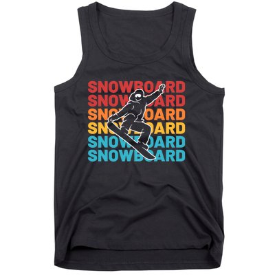 Snowboard Vintage Winter Sports Alpine Skiing Snowboarder Tank Top