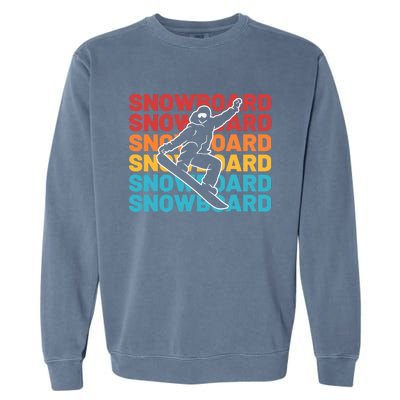 Snowboard Vintage Winter Sports Alpine Skiing Snowboarder Garment-Dyed Sweatshirt