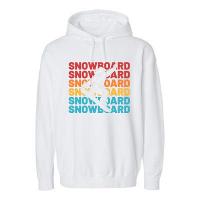 Snowboard Vintage Winter Sports Alpine Skiing Snowboarder Garment-Dyed Fleece Hoodie