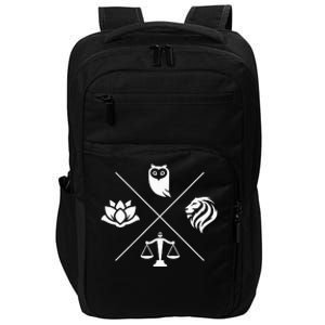 Stoic Virtues Wisdom Temperance Justice Courage Stoicism Stoic Virtues Wisdom Impact Tech Backpack