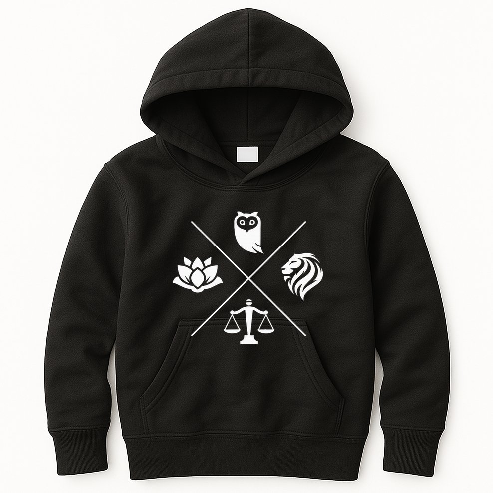 Stoic Virtues Wisdom Temperance Justice Courage Stoicism Stoic Virtues Wisdom Kids Hoodie