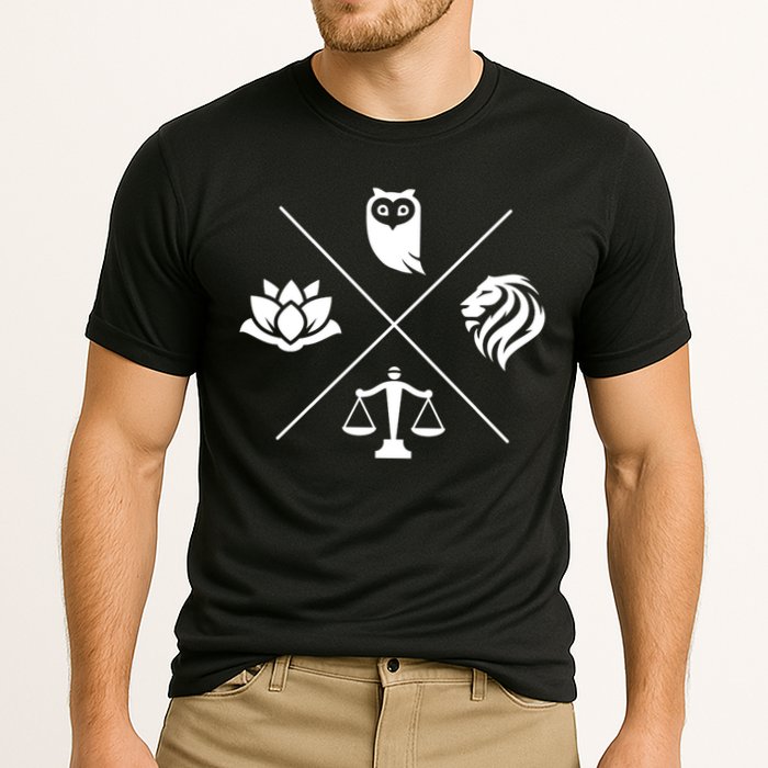Stoic Virtues Wisdom Temperance Justice Courage Stoicism Cooling Performance Crew T-Shirt