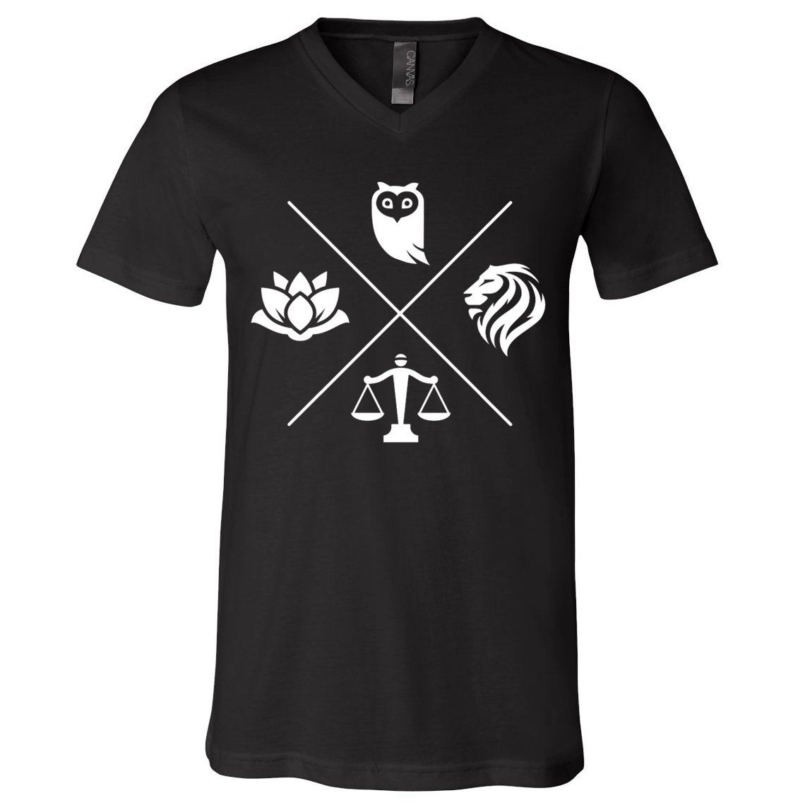 Stoic Virtues Wisdom Temperance Justice Courage Stoicism V-Neck T-Shirt