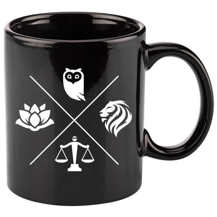 Stoic Virtues Wisdom Temperance Justice Courage Stoicism 11oz C Handle Ceramic Mug