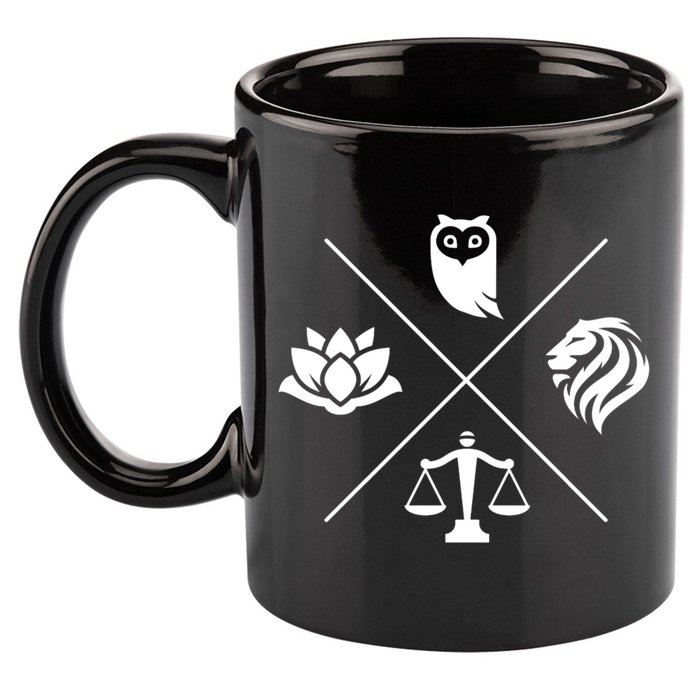 Stoic Virtues Wisdom Temperance Justice Courage Stoicism 11oz C Handle Ceramic Mug