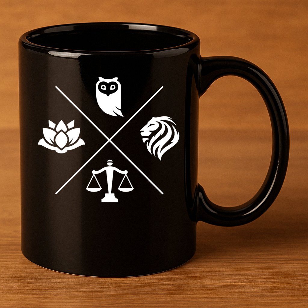Stoic Virtues Wisdom Temperance Justice Courage Stoicism 11oz C Handle Ceramic Mug