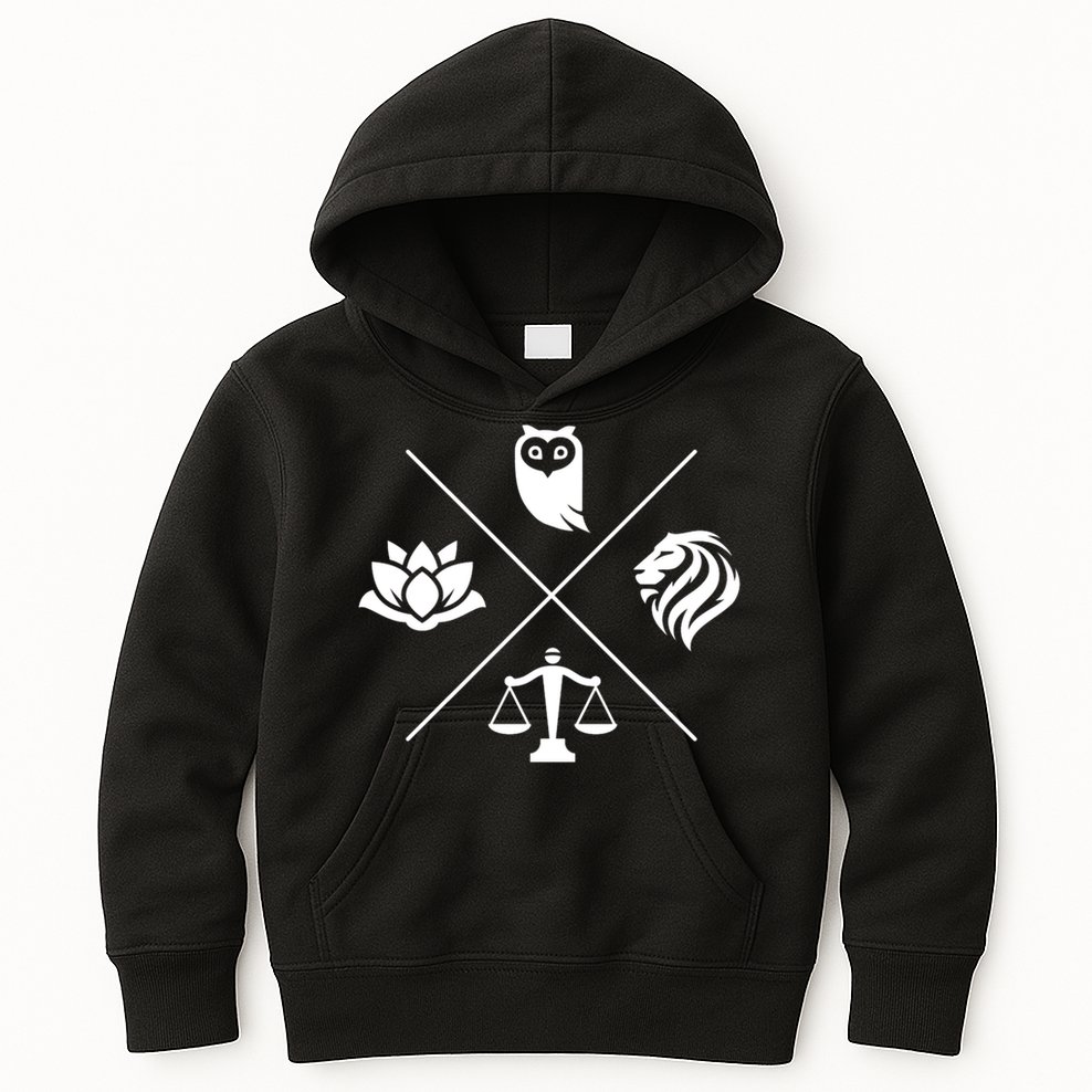 Stoic Virtues Wisdom Temperance Justice Courage Stoicism Kids Hoodie