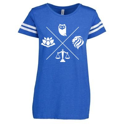 Stoic Virtues Wisdom Temperance Justice Courage Stoicism Enza Ladies Jersey Football T-Shirt