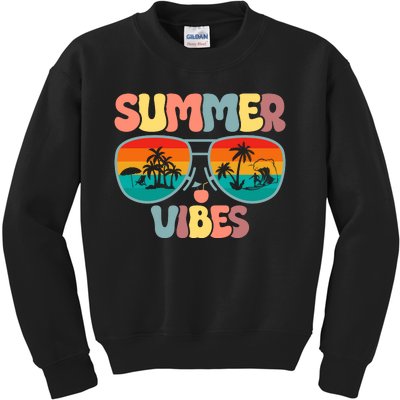 Summer Vibes With Sunglasses Graphic Kids Sweatshirt