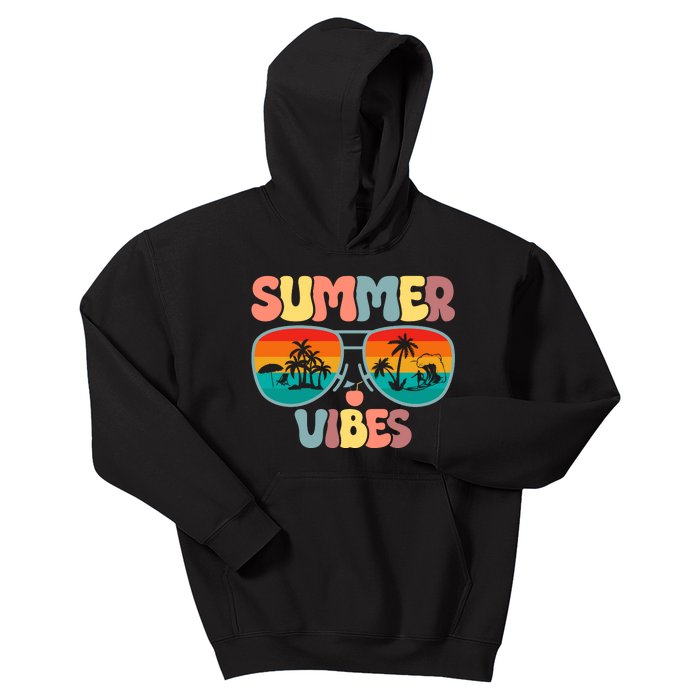 Summer Vibes With Sunglasses Graphic Kids Hoodie