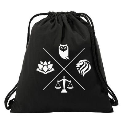 Stoic Virtues Wisdom Temperance Justice Courage Stoicism Drawstring Bag