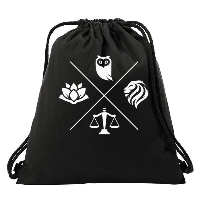 Stoic Virtues Wisdom Temperance Justice Courage Stoicism Drawstring Bag