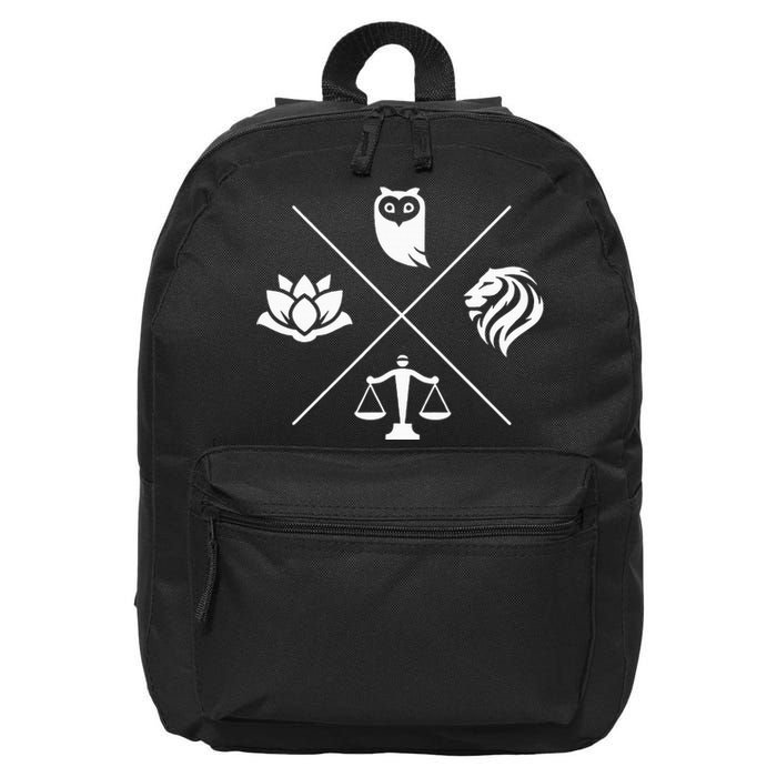 Stoic Virtues Wisdom Temperance Justice Courage Stoicism 16 in Basic Backpack