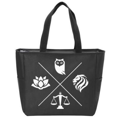 Stoic Virtues Wisdom Temperance Justice Courage Stoicism Zip Tote Bag