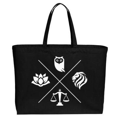 Stoic Virtues Wisdom Temperance Justice Courage Stoicism Cotton Canvas Jumbo Tote