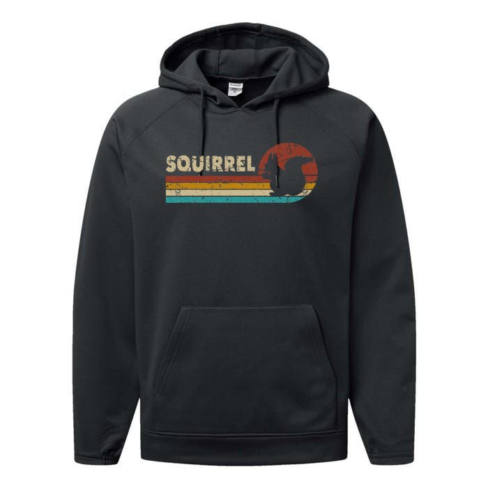 Squirrel Vintage Women Performance Fleece Hoodie