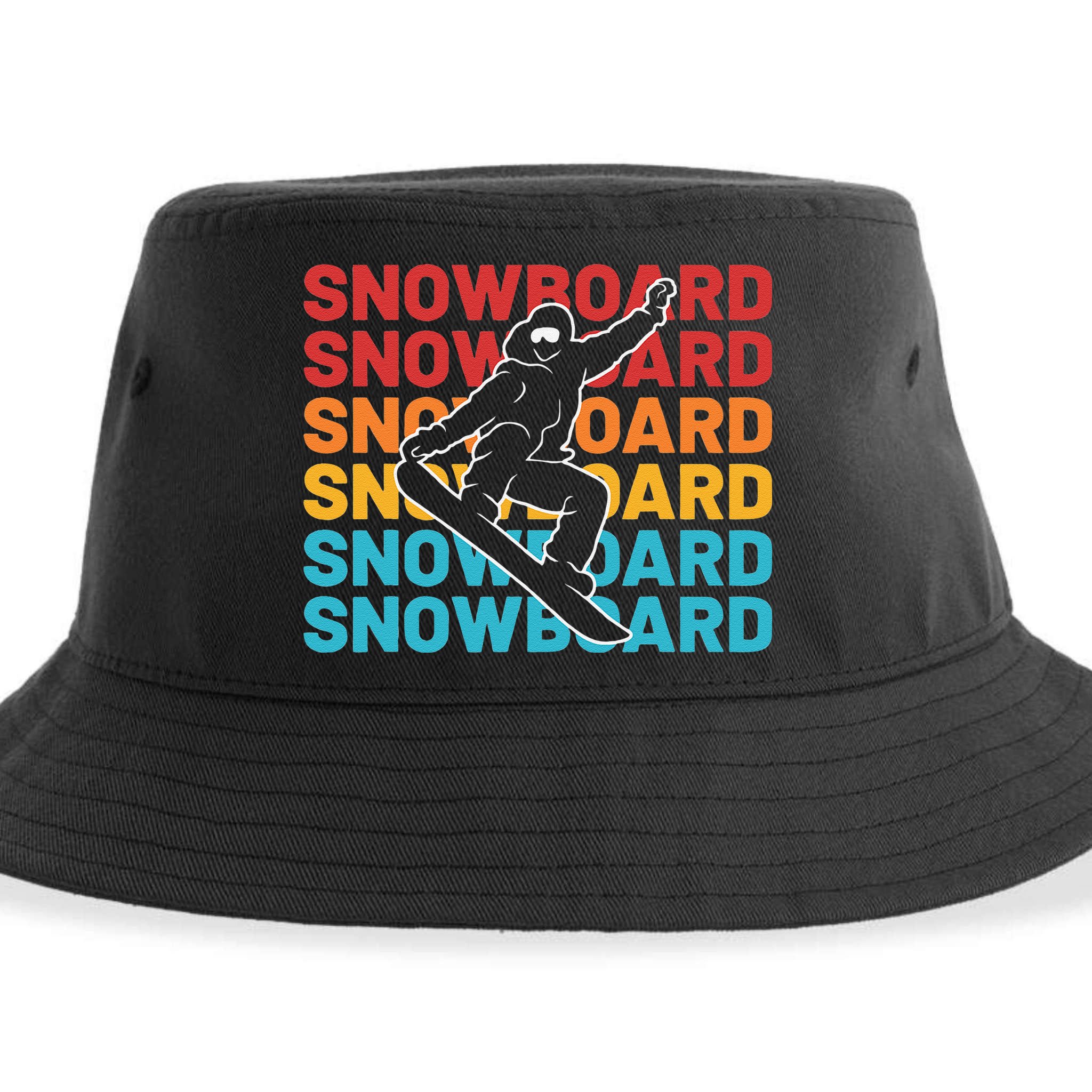 Snowboard Vintage Winter Sports Alpine Skiing Snowboarder Sustainable Bucket Hat