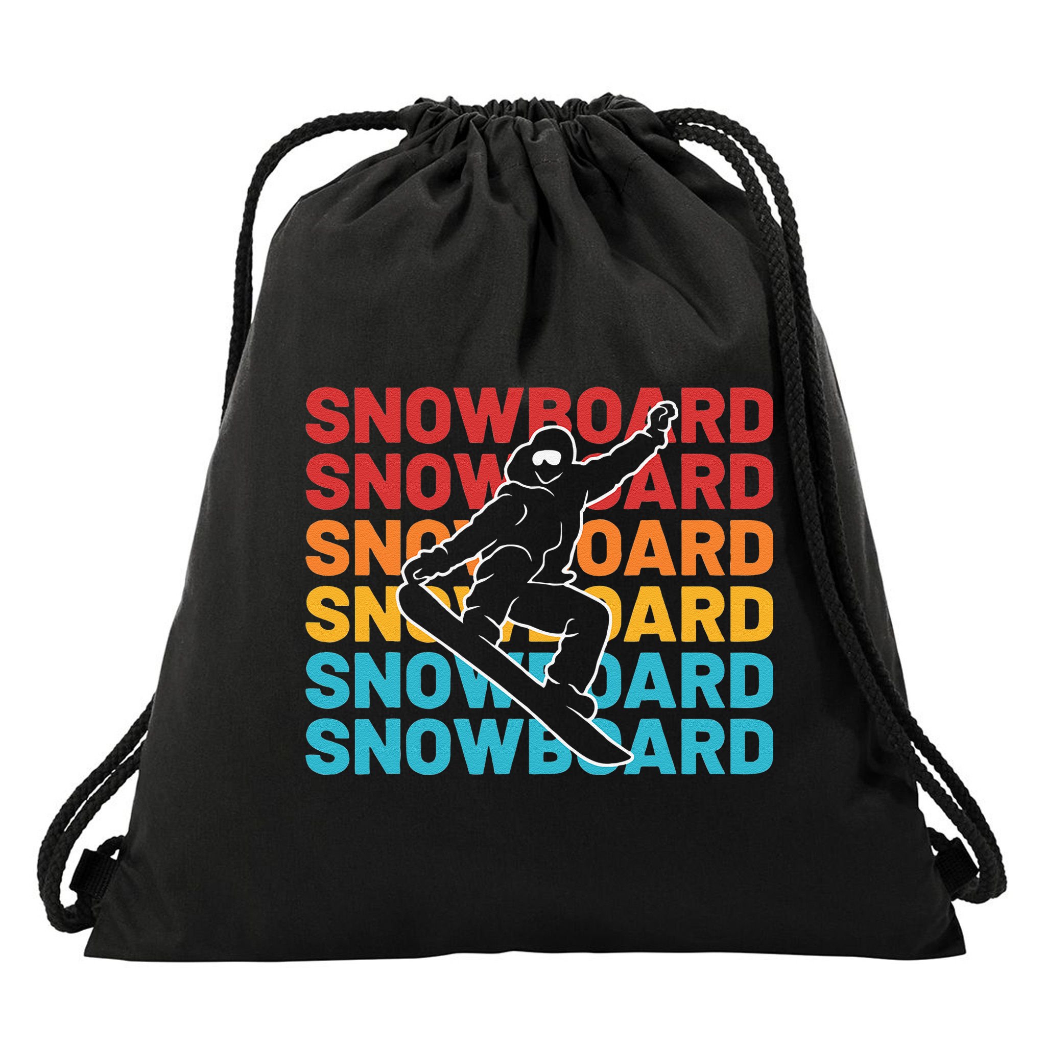 Snowboard Vintage Winter Sports Alpine Skiing Snowboarder Drawstring Bag