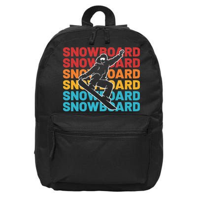 Snowboard Vintage Winter Sports Alpine Skiing Snowboarder 16 in Basic Backpack