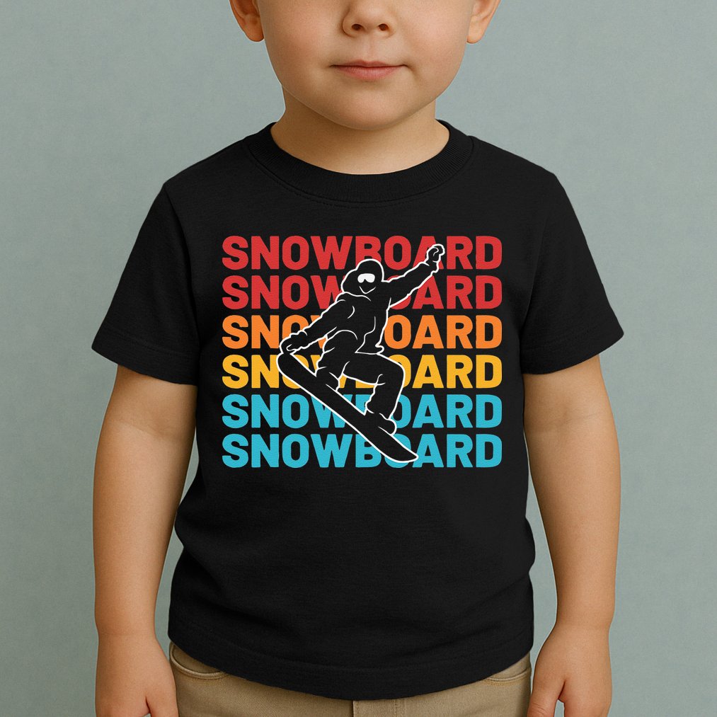 Snowboard Vintage Winter Sports Alpine Skiing Snowboarder Toddler T-Shirt