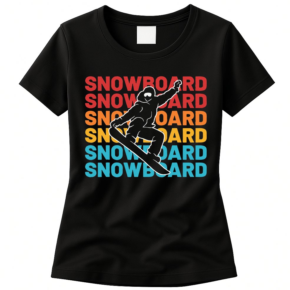 Snowboard Vintage Winter Sports Alpine Skiing Snowboarder Womens T-Shirt