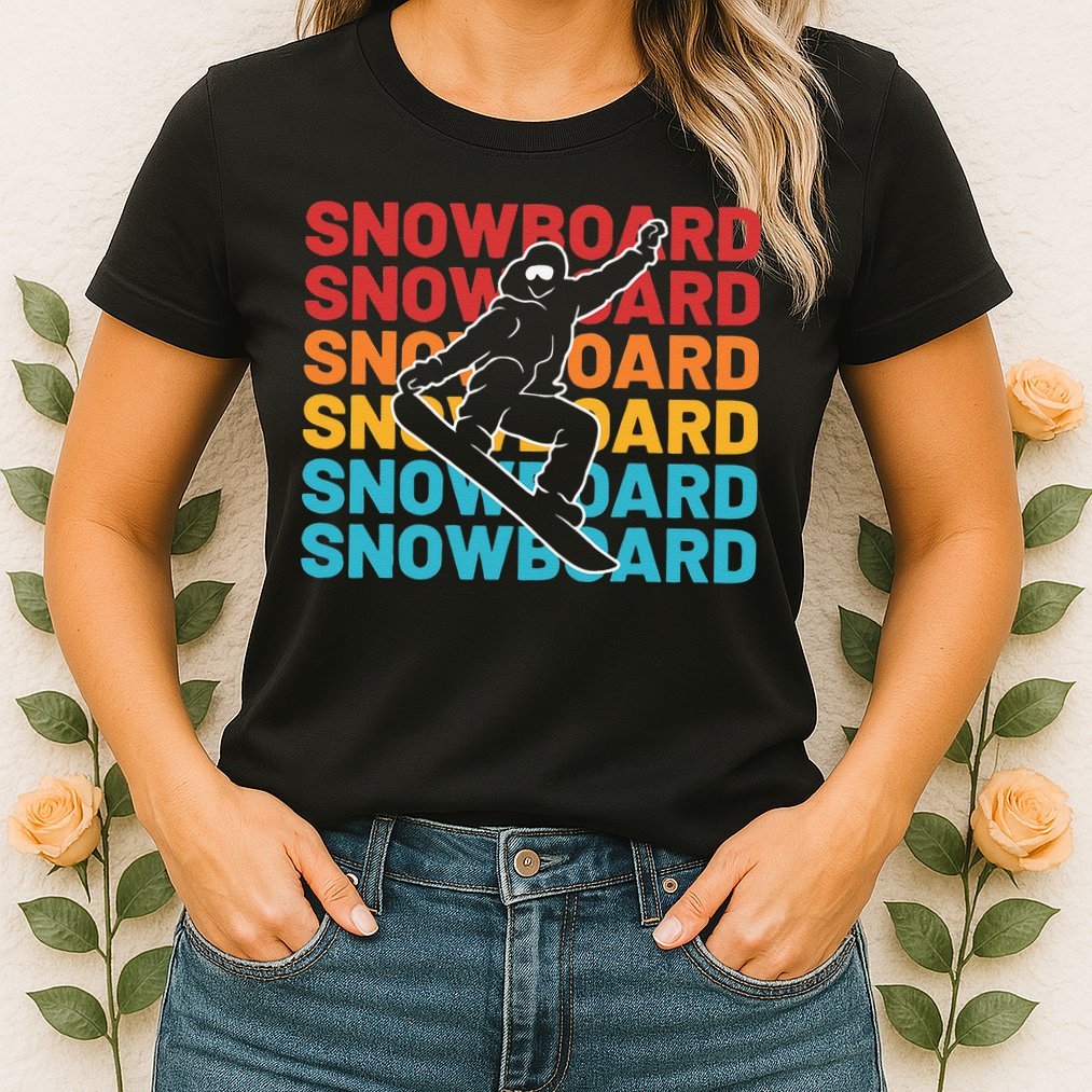 Snowboard Vintage Winter Sports Alpine Skiing Snowboarder Womens T-Shirt