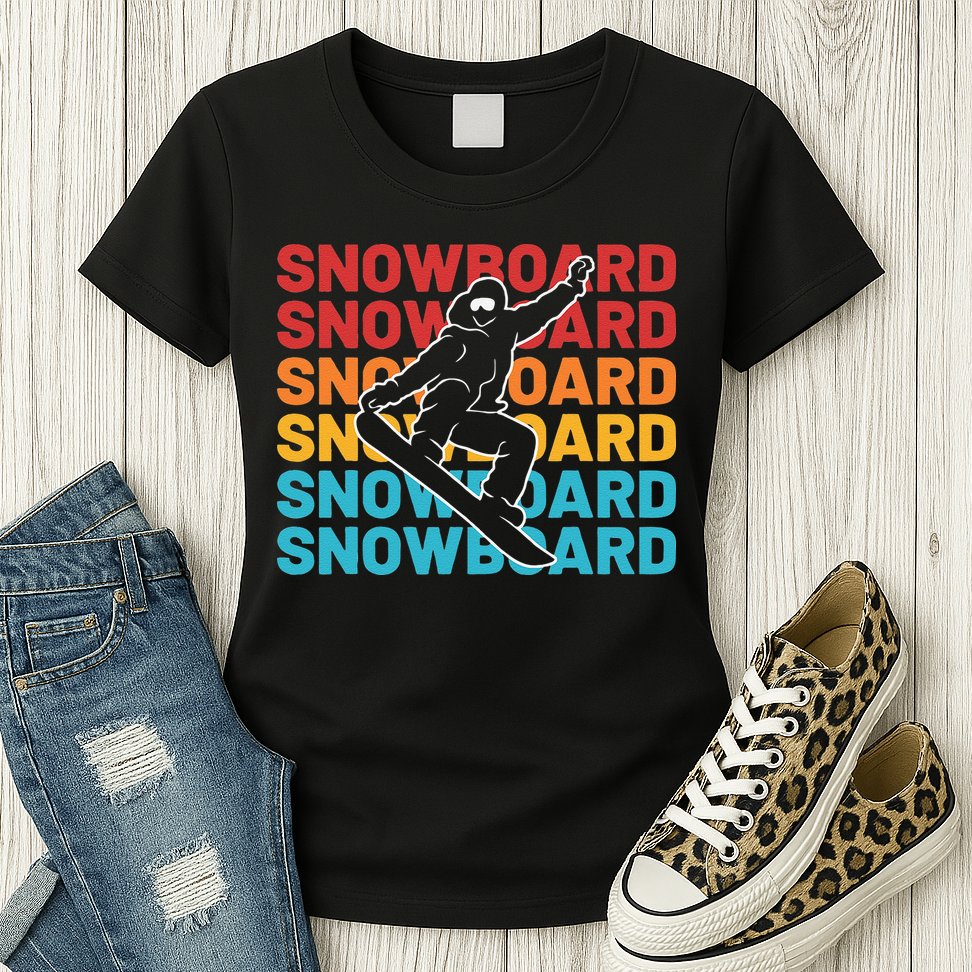 Snowboard Vintage Winter Sports Alpine Skiing Snowboarder Womens T-Shirt