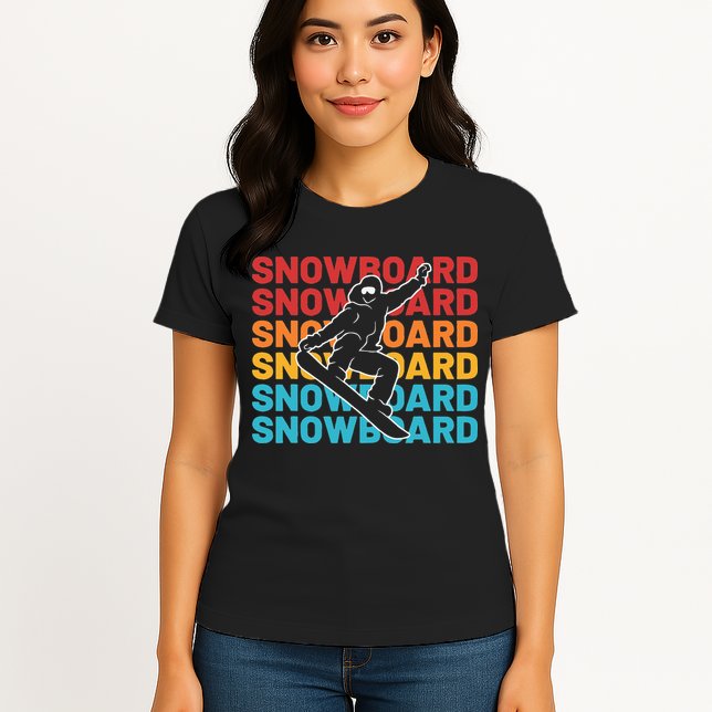 Snowboard Vintage Winter Sports Alpine Skiing Snowboarder Womens T-Shirt