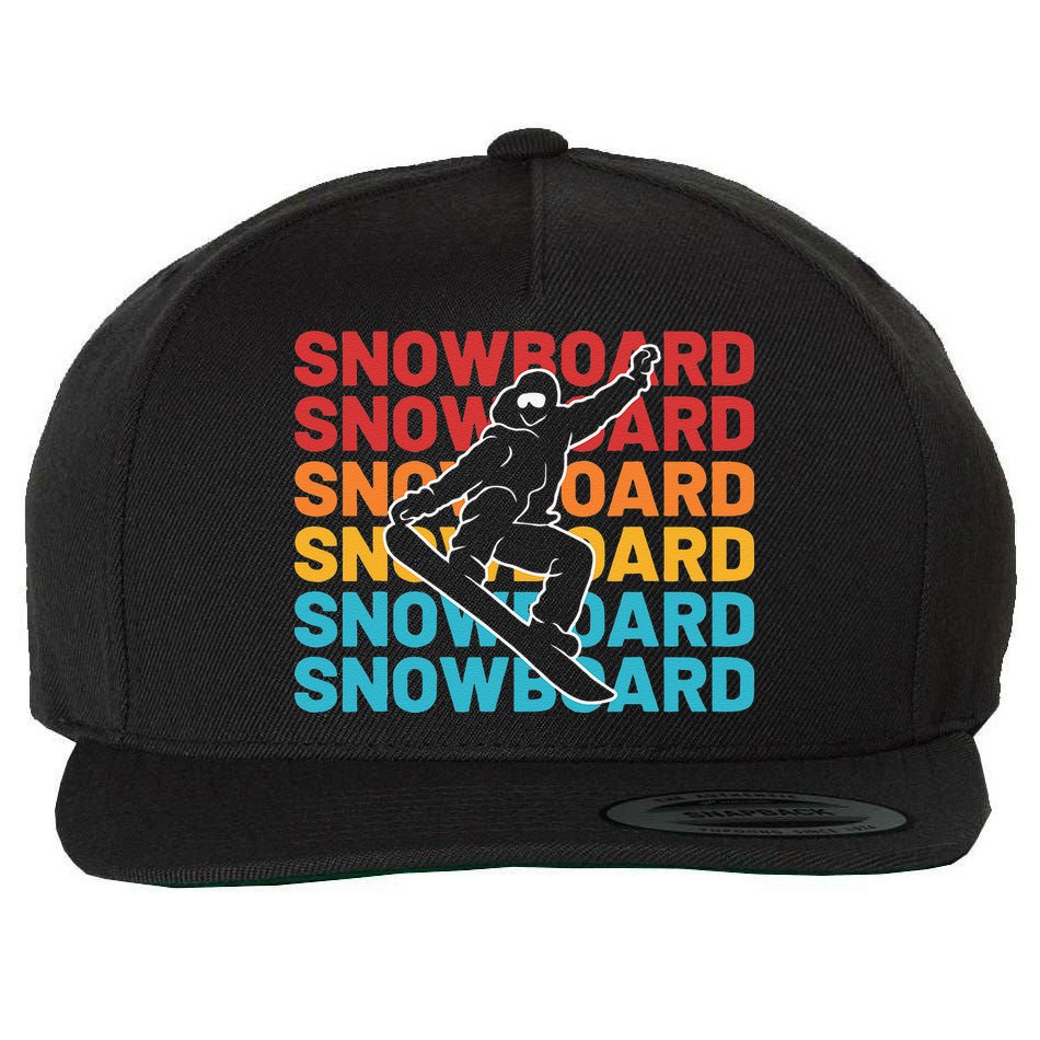 Snowboard Vintage Winter Sports Alpine Skiing Snowboarder Wool Snapback Cap