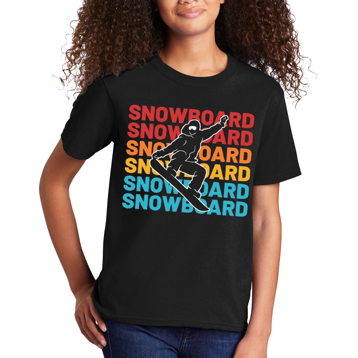 Snowboard Vintage Winter Sports Alpine Skiing Snowboarder Kids T-Shirt