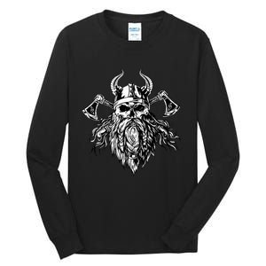 Skull Viking With Beard Tall Long Sleeve T-Shirt