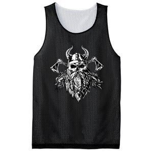 Skull Viking With Beard Mesh Reversible Basketball Jersey Tank