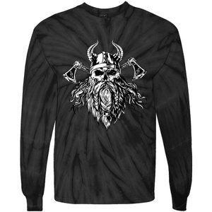 Skull Viking With Beard Tie-Dye Long Sleeve Shirt