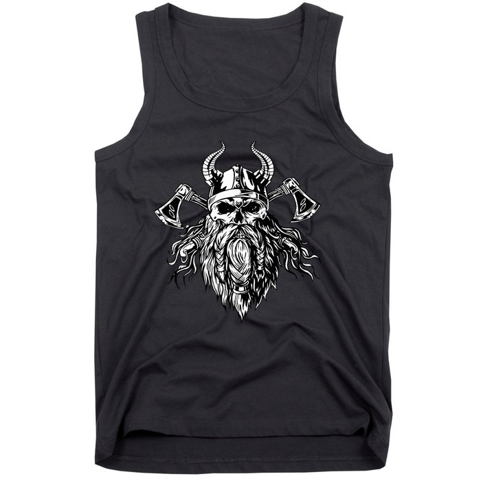 Skull Viking With Beard Tank Top