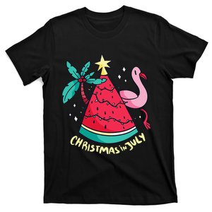 Summer Vacation Watermelon Christmas Tree Christmas In July T-Shirt