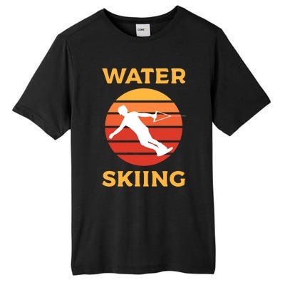 Sunset Vintage Water Skiing Meaningful Gift Tall Fusion ChromaSoft Performance T-Shirt