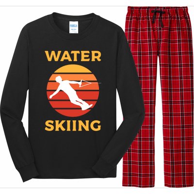 Sunset Vintage Water Skiing Meaningful Gift Long Sleeve Pajama Set