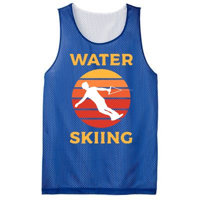 Sunset Vintage Water Skiing Meaningful Gift Mesh Reversible Basketball Jersey Tank