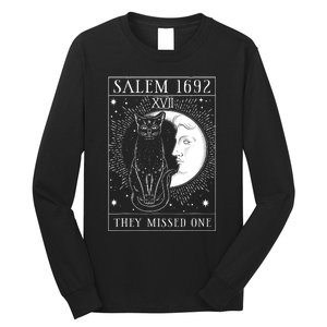 Salem Witch 1692 They Missed One Halloween Witch Costume Black Cat Long Sleeve Shirt