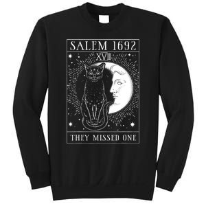 Salem Witch 1692 They Missed One Halloween Witch Costume Black Cat Sweatshirt