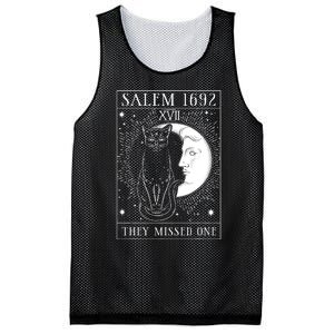 Salem Witch 1692 They Missed One Halloween Witch Costume Black Cat Mesh Reversible Basketball Jersey Tank